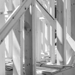 Ossature en bois d’une maison en construction